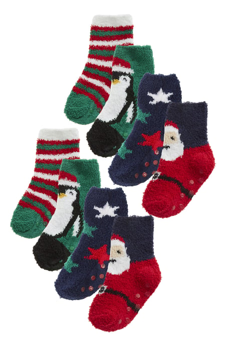 8 Paar flauschige Kindersocken | Warme Weihnachtssocken für Jungen und Mädchen - sortiert - Image 1