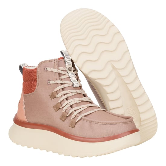 HEYDUDE Wendy Peak Apres PU beschichtetes Segeltuch Damen Wüste braun Stiefel - Image 3