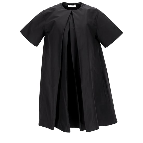 Jil Sander Faltendes Minikleid aus schwarzer Baumwolle - Image 6
