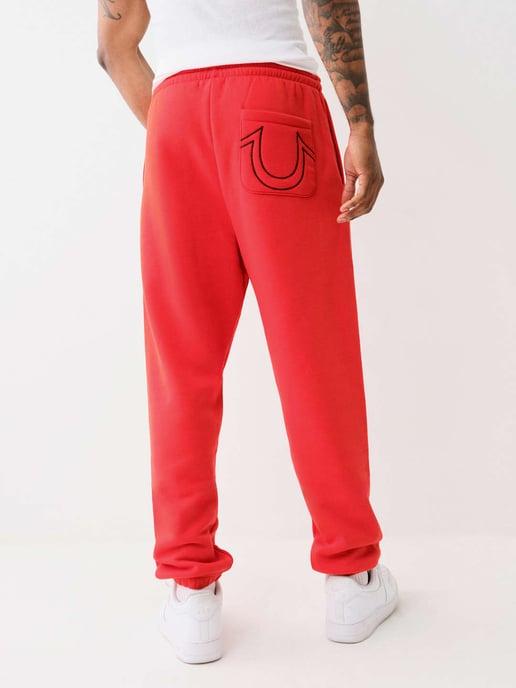 Relaxed Ladder Applique Jogger in Red