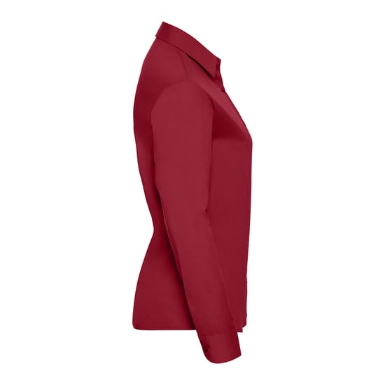 Russell Collection Womens/Ladies Poplin Easy-Care Long-Sleeved Shirt (Classic Red)