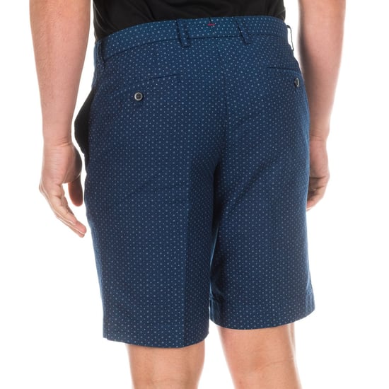 Men's straight-cut denim shorts with hems HM800752