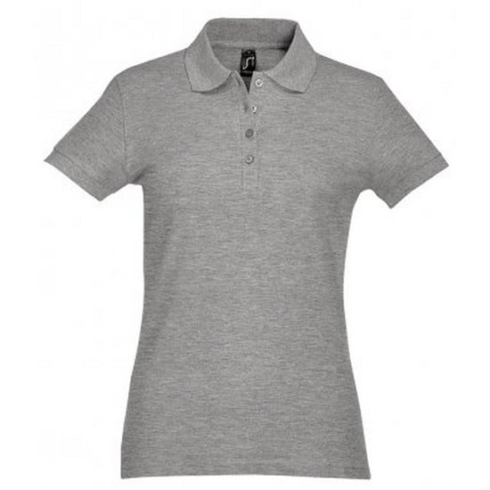 SOLS Womens/Ladies Passion Pique Short Sleeve Polo Shirt (Grau meliert) - Image 1