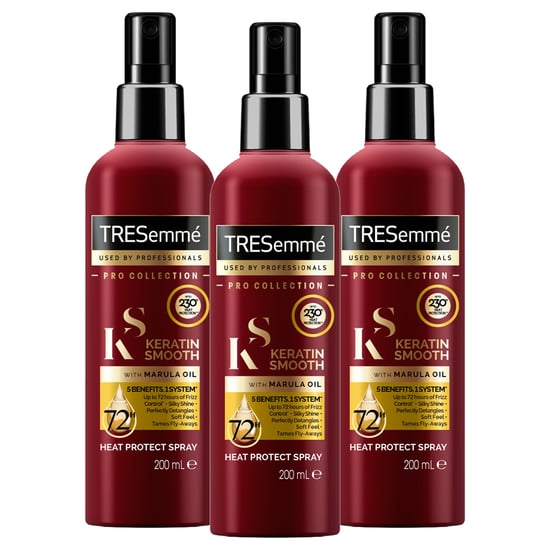 TRESemmé Keratin Smooth Heat Protection Shine Spray, Pack of 3, 200 ml