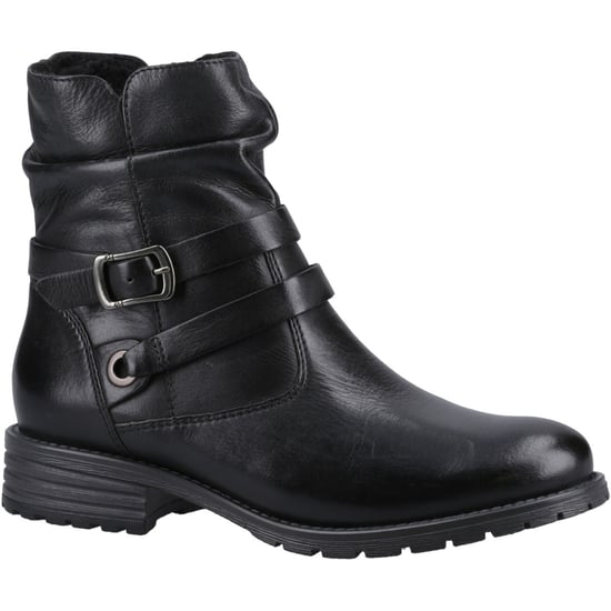 Hush Puppies Piper Leder Damen Schwarz Stiefel - Image 1