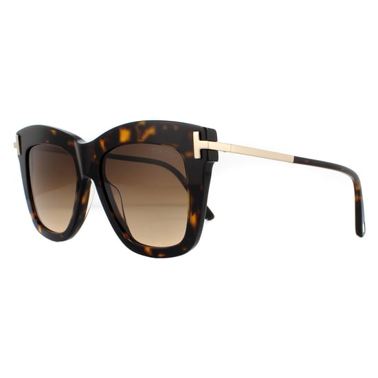 Tom Ford Square Womens Dark Havana Brown Gradient Sonnenbrille - Image 2