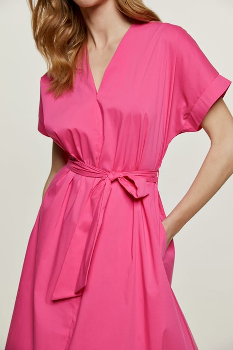 Fuchsia A Line Midikleid mit Gürtel - Image 4