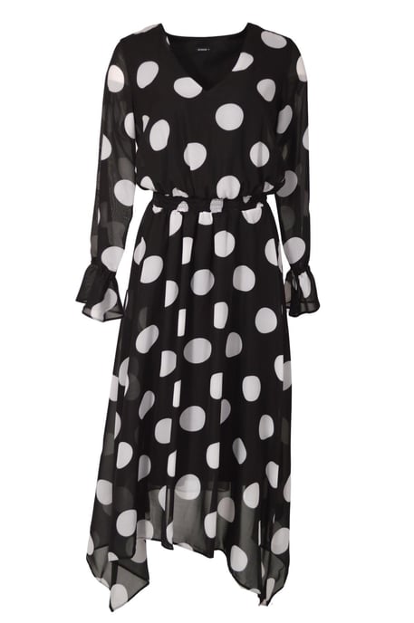 Polka Dot Hanky Hem Dress - Image 1