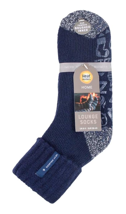 Herren Turnover Thermal Fleece gefütterte Bettsocken mit Anti-Rutsch-Griffen ) - Image 2