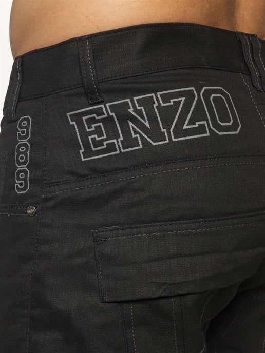 Enzo | Herren Combat Denim Jeans - Schwarz - Image 4