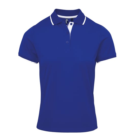 Premier Damen/Damen Kontrast-Coolchecker-Poloshirt (Royal/Weiß) - Image 1