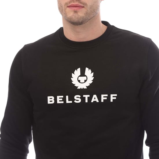 Men's Belstaff Signature  Crewneck Sweatshirt in Black-White - Image 3