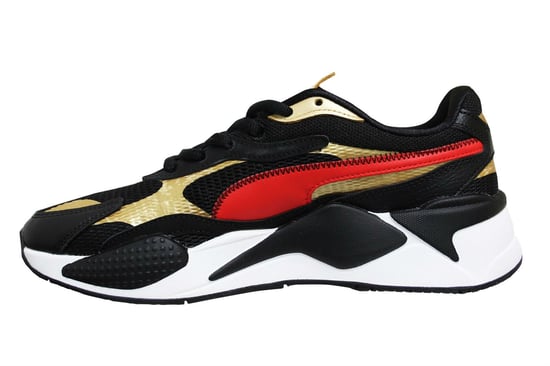 Puma RS-X3 CNY Black Red Gold Low Lace Up Mens Running Trainers 373178 02