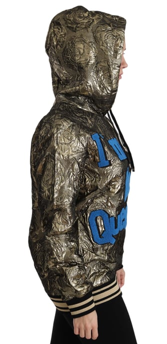 Dolce & Gabbana Women's Im The Queen Jaquard Gold Sweatshirt à capuche - Image 2