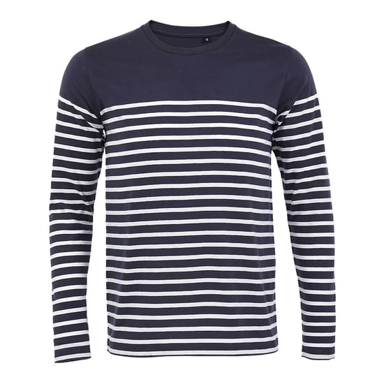 SOLS - "Matelot" T-Shirt für Herren Langärmlig (Dunkelblau/Weiß) - Image 1