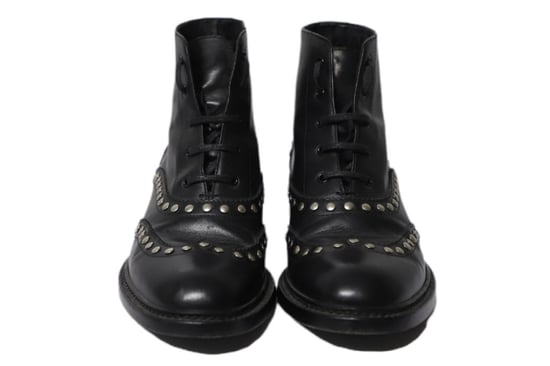 Saint Laurent Army Schnürstiefel mit Nieten aus schwarzem Leder - Image 2