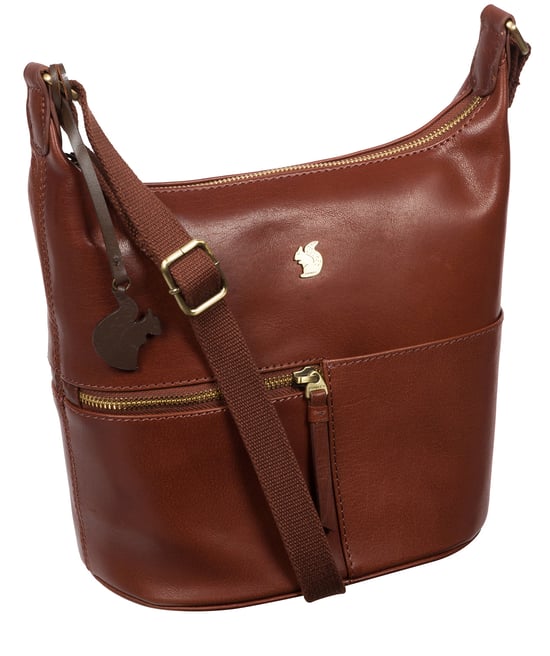 Little Kristin' Conker Brown Leather Shoulder Bag