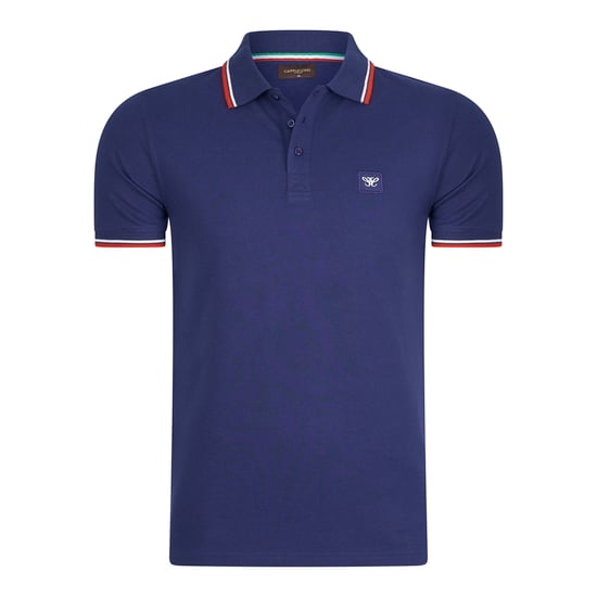 Cappuccino Italia Polo SS Polo Applique Pique Blau - Image 1