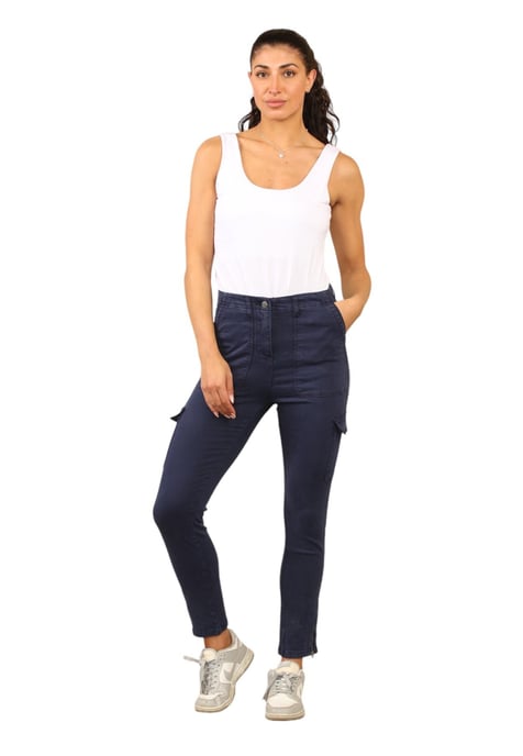 MYT Womens Cargo Chino Knöchel Grazer Hose in Navy - Image 6