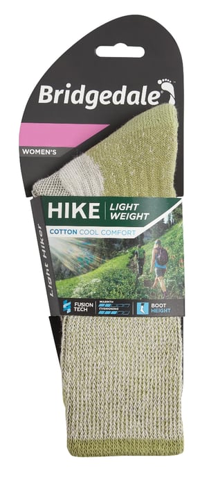 Bridgedale - Womens Wandern leichte Baumwolle Boot Socken -Frühling Grün - Image 2