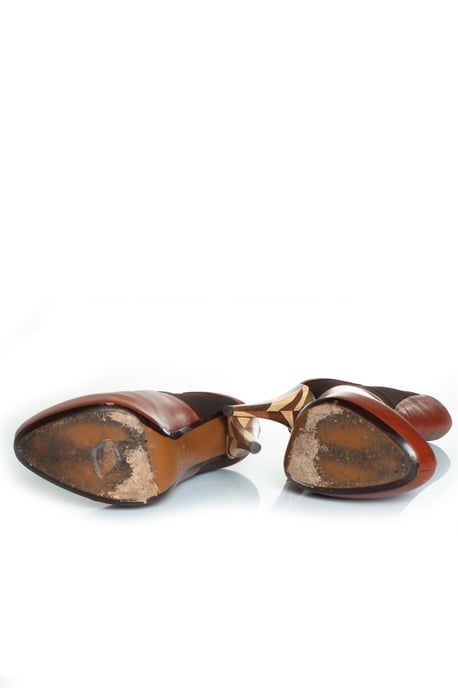 Stiefel mit versteckter Plateausohle aus cognacfarbenem Leder - Image 6