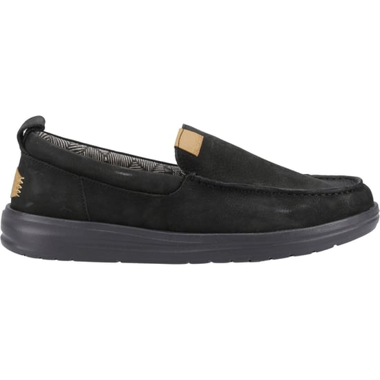 HEYDUDE Wally Grip Moc Leder Herren Schwarz Bootsschuhe - Image 5