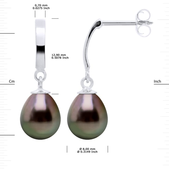 DIADEMA - Earrings - White Gold and Real Tahitian Pearls