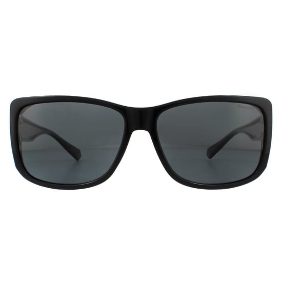 Polaroid Suncovers Wrap Unisex Schwarz Grau Polarisierte Sonnenbrille - Image 1