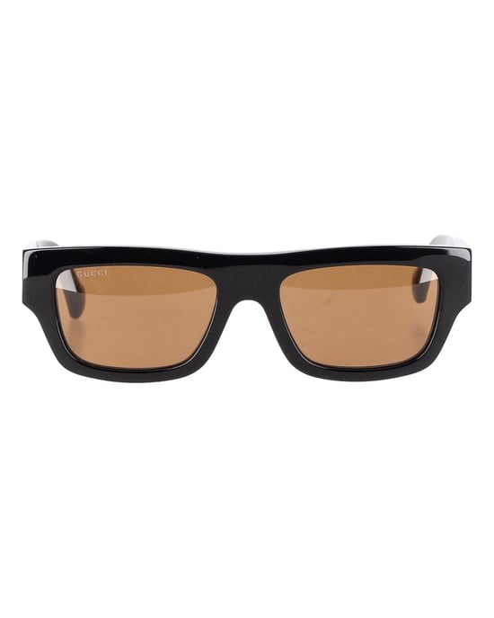 Gucci GG1301S Rechteckige Sonnenbrille aus schwarzem Acetat - Image 1