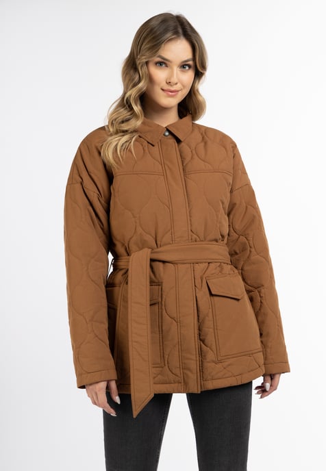 Dreimaster Baumwolljacke mit leichter Wattierung Damen Kamel - Image 2