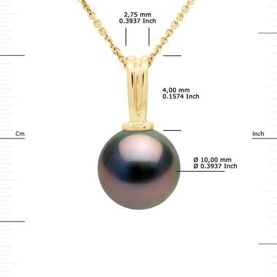 DIADEMA - Pendant - Yellow Gold and Tahitian Pearl