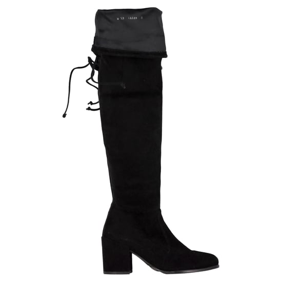 Stuart Weitzman Tieland 85 Overknee-Stiefel aus schwarzem Wildleder - Image 1