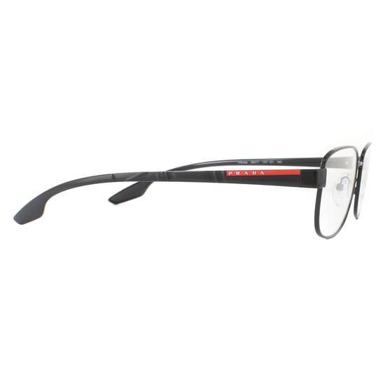 Prada Sport Rectangular Black Rubber Mens  Glasses Frames