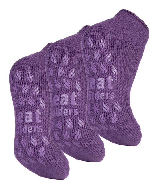 Heat Holders - 3-Paar-Multipack Damen-Slipper-Socken mit Grippern - lila - Image 1