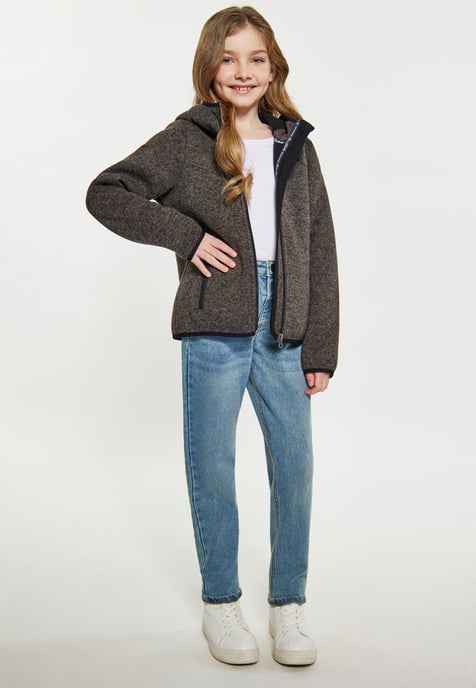 Schmuddelwedda Strickfleeceblouson Mädchen (Kids) grau melange - Image 2