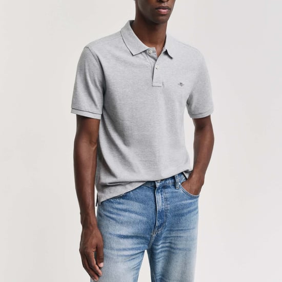 Herren Gant Besticktes Archive Shield Polo-Shirt in Grau - Image 2