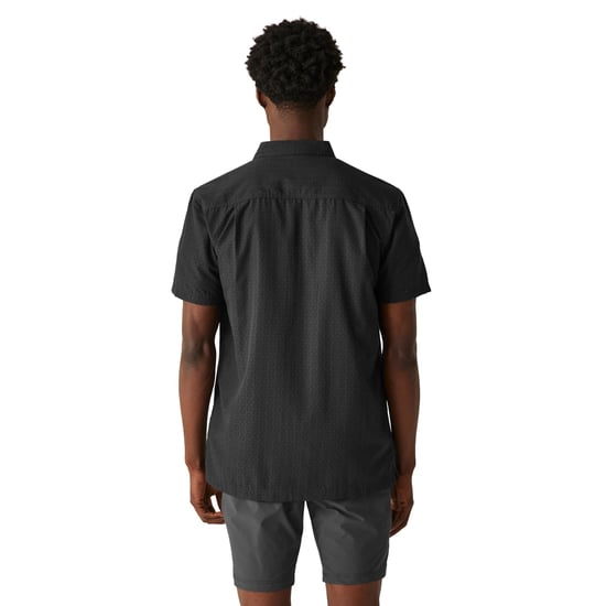 Regatta Mens Mindano VIII Patterned Short-Sleeved Shirt (Ash/Black)