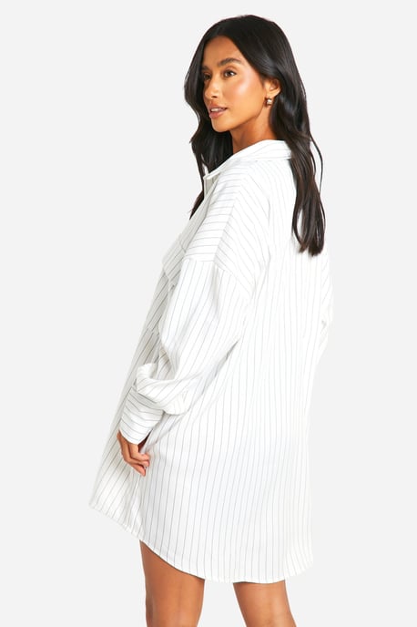 Petite Oversized Stripe Shirt Dress - Image 2