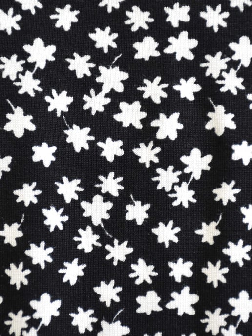 Mono Ditsy Print Jersey Pleat Front Top