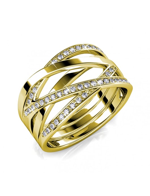 Criss Cross Ring - Gold und Kristall - Image 1