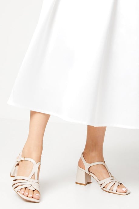 Sara T Bar Medium Block Heeled Sandals