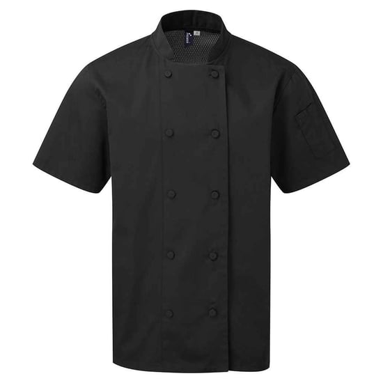 Premier - "Coolchecker" Kochjacke für Herren/Damen Unisex (Schwarz) - Image 1