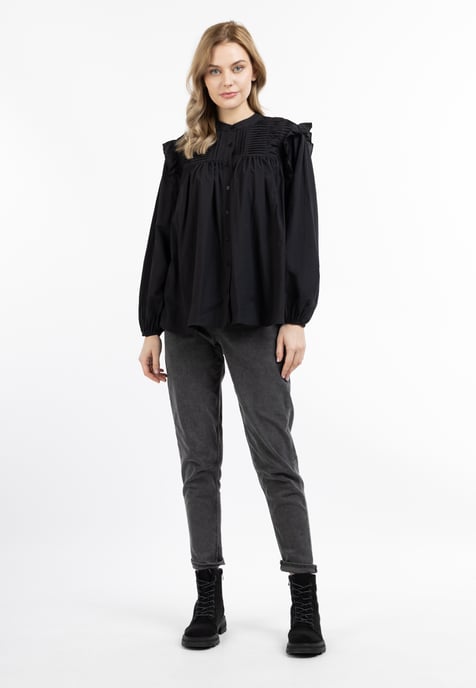 Dreimaster Langarmbluse Damen schwarz - Image 2