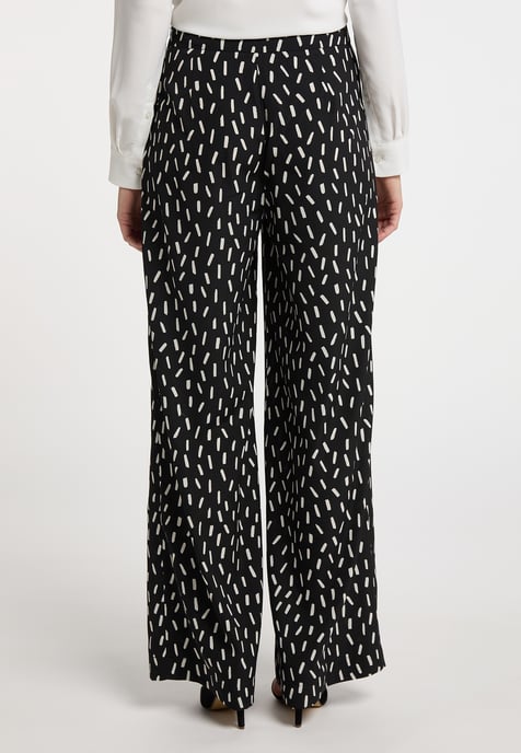 Dreimaster Stoffhose Damen schwarz-wollweiß - Image 4