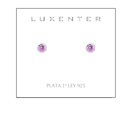 Luxenter essentielle Ohrringe aus 925er Sterlingsilber und Amethyst-Zirkonia mit rhodiumbeschichtetem Finish - Image 4