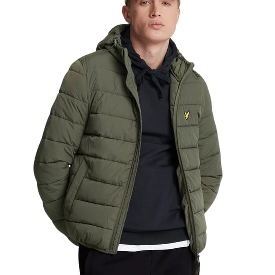 Lyle & Scott Branded Logo Hooded Olivgrüne Pufferjacke - Image 2