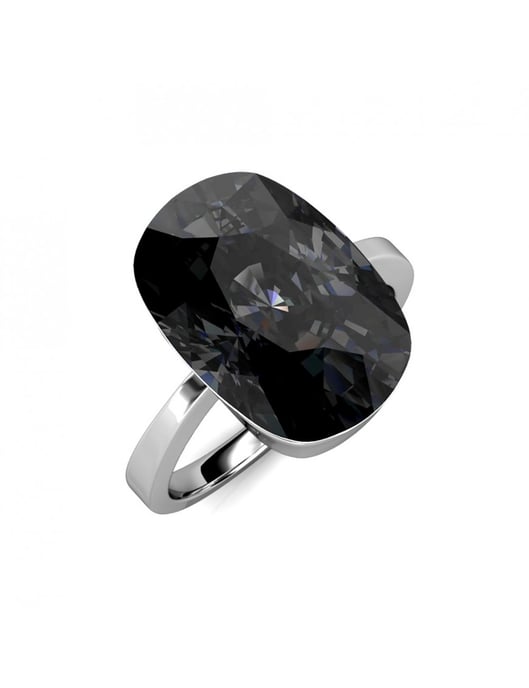 Klassischer Ring - Silber und Schwarz - Image 1