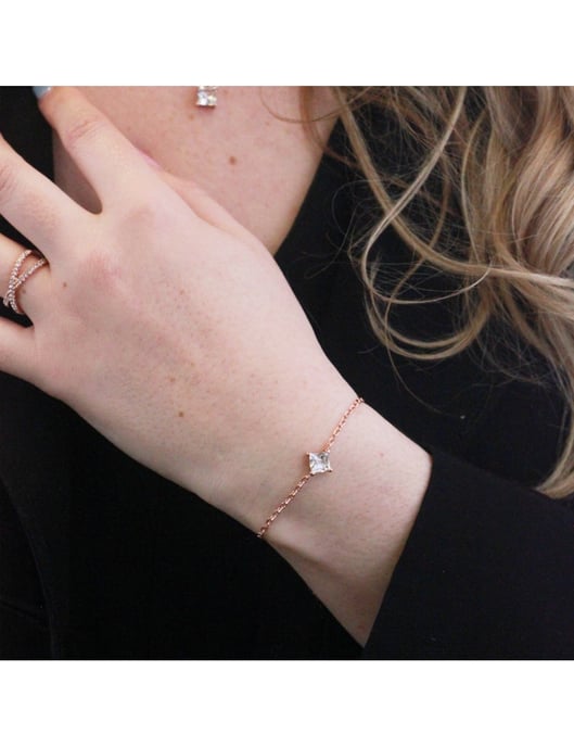 Einfaches Quadrat : Rose Gold und Kristall - Image 4