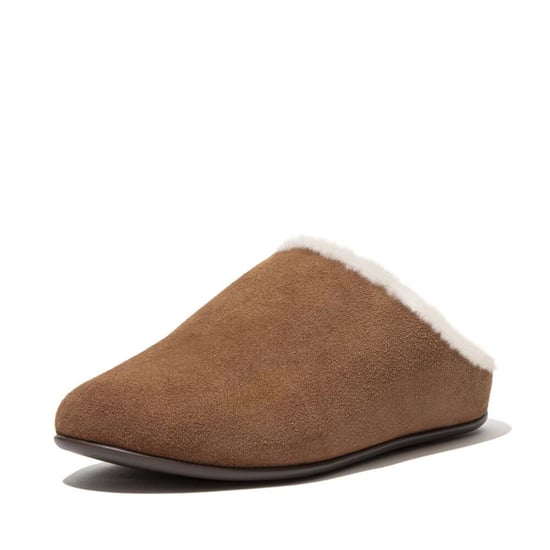 Damen Fit Flop Chrissie Shearling Pantoffeln in Tan - Image 3