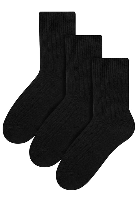 3 Paar Herren Wollsocken | Steven | Winter Leichtgewichtige Warme Stiefel Socken - Schwarz - Image 1